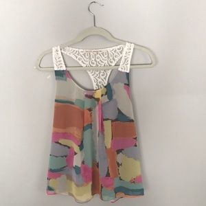 Colorful razorback tank top